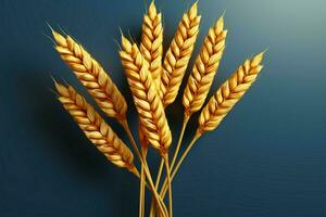 Cartoon style CGI rendering of a wheat piece on a blank background AI Generated photo