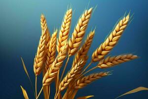 Cartoonish and stylized CGI wheat element with a clean background AI Generated photo