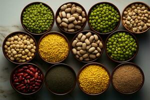 Legumes and beans, a visual representation of natures variety AI Generated photo