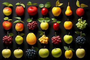 Collection photo featuring an array of different tree fruit types AI Generated