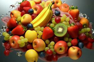 3D fruit fusion seamlessly designed for a fresh, dynamic effect AI Generated photo