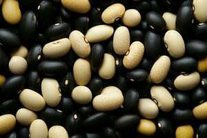 Elegantly showcased black eyed peas against a subdued pastel charcoal background AI Generated photo