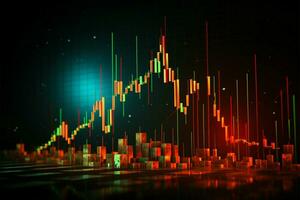 Stock market profit and loss chart, with a promising upward trend AI Generated photo