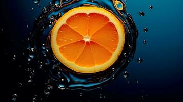 Orange background with water drop photo