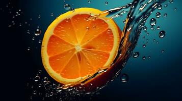 Orange background with water drop photo