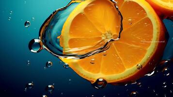 Orange background with water drop photo