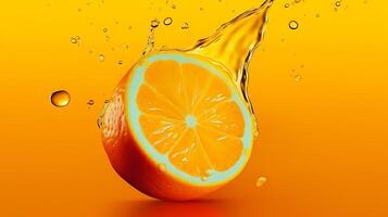 Orange background with water drop photo