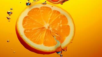 Orange background with water drop photo