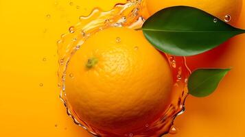 Orange background with water drop photo