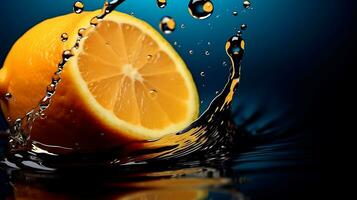 Orange background with water drop photo