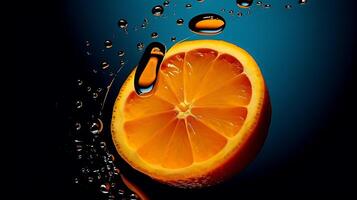 Orange background with water drop photo