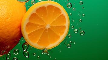 Orange background with water drop photo