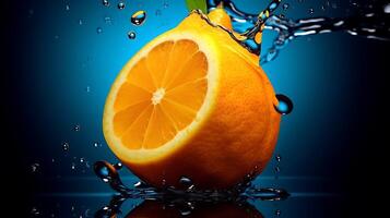 Orange background with water drop photo