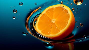 Orange background with water drop photo