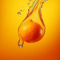 Orange background with water drop photo