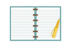 Open notebook with pen vector