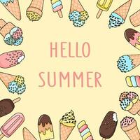 Summer ice cream background vector