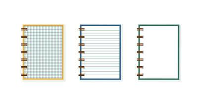 Set of opened empty notebooks vector