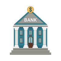 Bank building isolated on white background vector