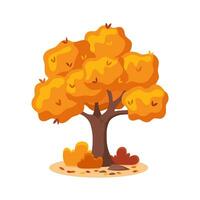 otoño árbol aislado en blanco vector