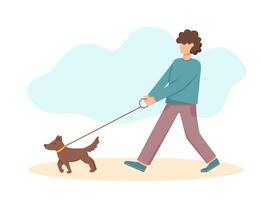 Man with dog vector