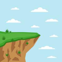 Cliff on sky background vector