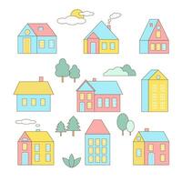Set of houses vector
