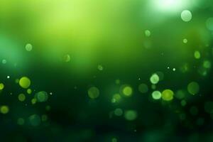 verde matiz formas un calmante difuminar antecedentes con delicado bokeh ai generado foto
