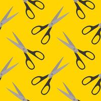 scissors seamless pattern vector illustration. Sewing Scissors on color background. From top view. Conceptual modern trendy style. Minimal background.
