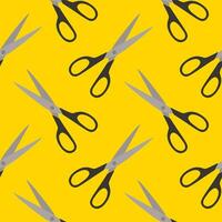 scissors seamless pattern vector illustration. Sewing Scissors on color background. From top view. Conceptual modern trendy style. Minimal background.