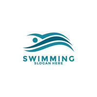 swimming logo icon vector, Swim logo design template vector