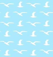 Vector seamless pattern of seagull silhouette