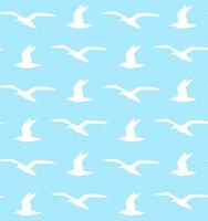 Vector seamless pattern of seagull silhouette