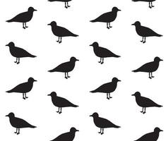 Vector seamless pattern of outline sketch sea gull