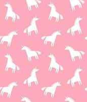 Vector seamless pattern of flat hand drawn unicorn