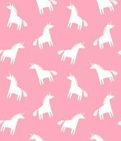 Vector seamless pattern of flat hand drawn unicorn