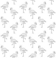 Vector seamless pattern of hand drawn flamingo