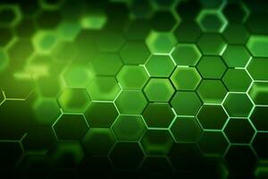 Network matrix A green honeycomb pattern forms a captivating abstract backdrop AI Generated photo