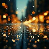 Bokeh dreamscape Blurred night city sparkles with captivating circle bokeh, evoking enchantment For Social Media Post Size AI Generated photo