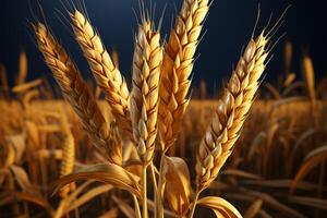 A 3D wheat icon shines, a creation of the Unreal Engine AI Generated photo