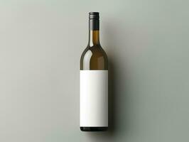 Wine bottle packaging mockup with isolated background AI Generative photo