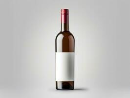 Wine bottle packaging mockup with isolated background AI Generative photo