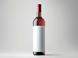 Wine bottle packaging mockup with isolated background AI Generative photo