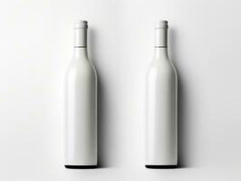 Wine bottle packaging mockup with isolated background AI Generative photo