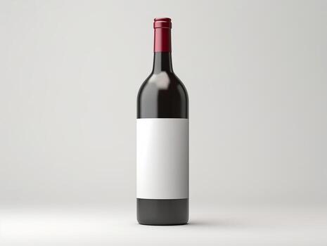 Wine bottle packaging mockup with isolated background AI Generative photo