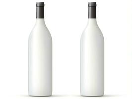 Wine bottle packaging mockup with isolated background AI Generative photo