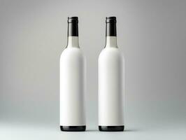 Wine bottle packaging mockup with isolated background AI Generative photo