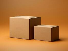 Cartons box mockup with isolated background AI Generative photo