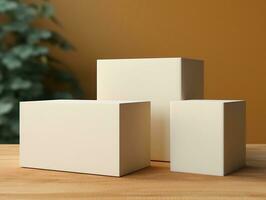 Cartons box mockup with isolated background AI Generative photo