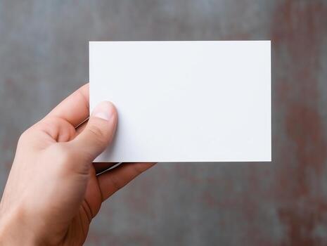 Mockup of hand and business card with isolated background AI Generative photo